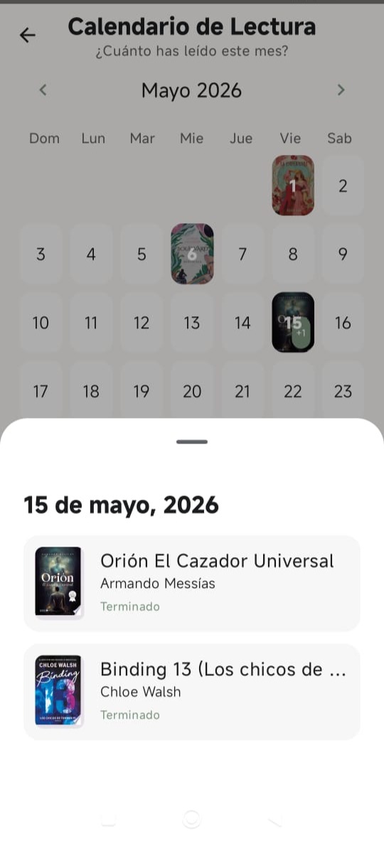 Calendario de lectura de Coribro con portadas de libros